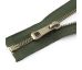 Kovový platinový zip 55 cm / KHAKI