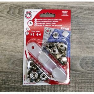 Kovové druky Ø15 mm AM6 blistr / stříbrné