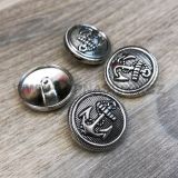 Stříbrný knoflík s kotvou No.2 / 23 mm