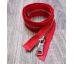 Kovový stříbrný zip 60 cm / ČERVENÝ